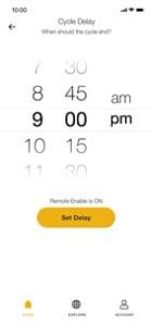 Scheduling a wash cycle from the Whirlpool® App on a smartphone
