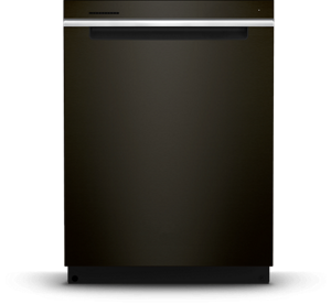 Stainless steel tub dishwasher with pocket handle