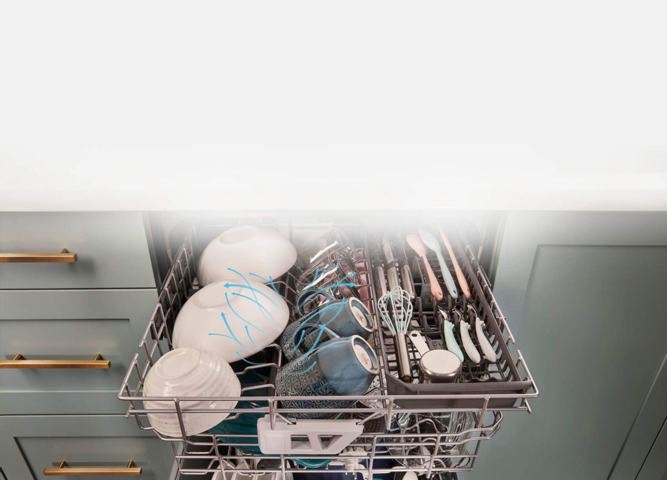 Les jets de lavage procurent un nettoyage ciblé dans le troisième panier grâce à une action de lavage additionnelle