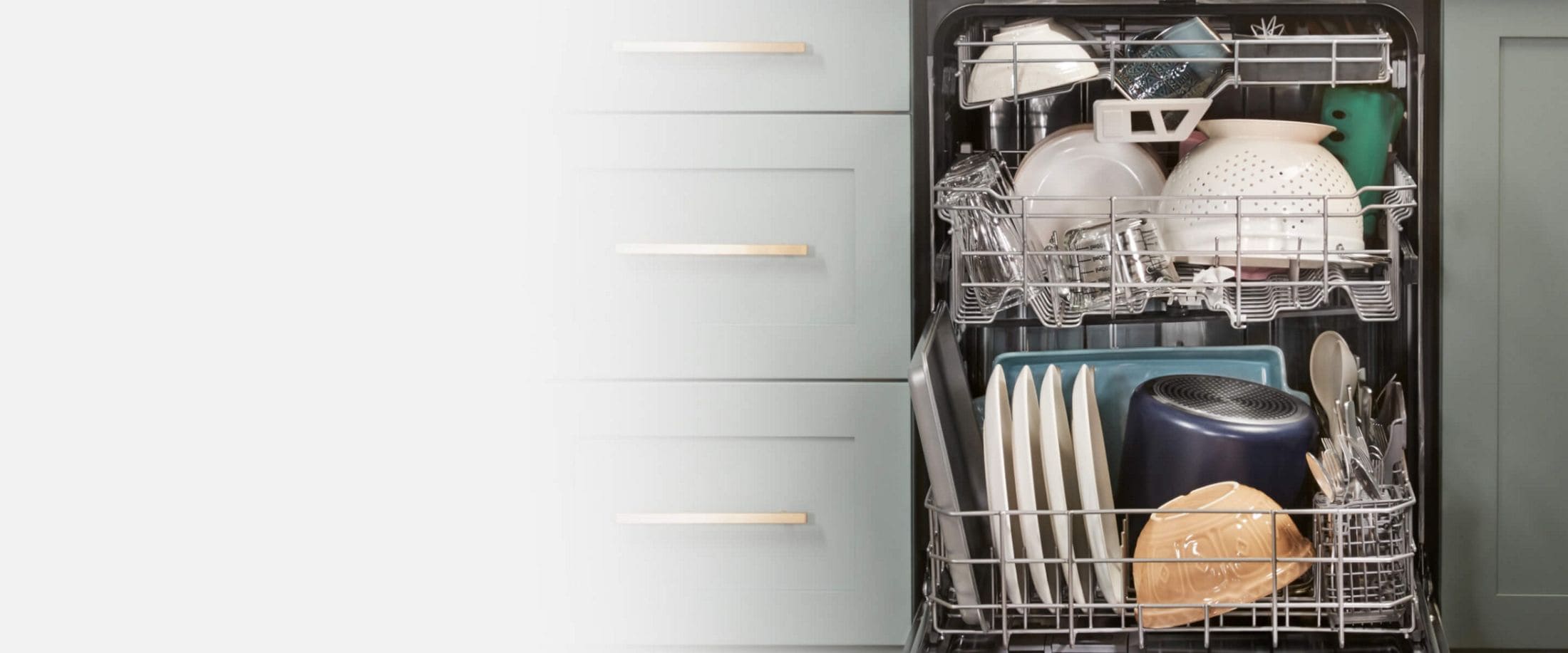 Wash sprays reach every rack to clean each dish