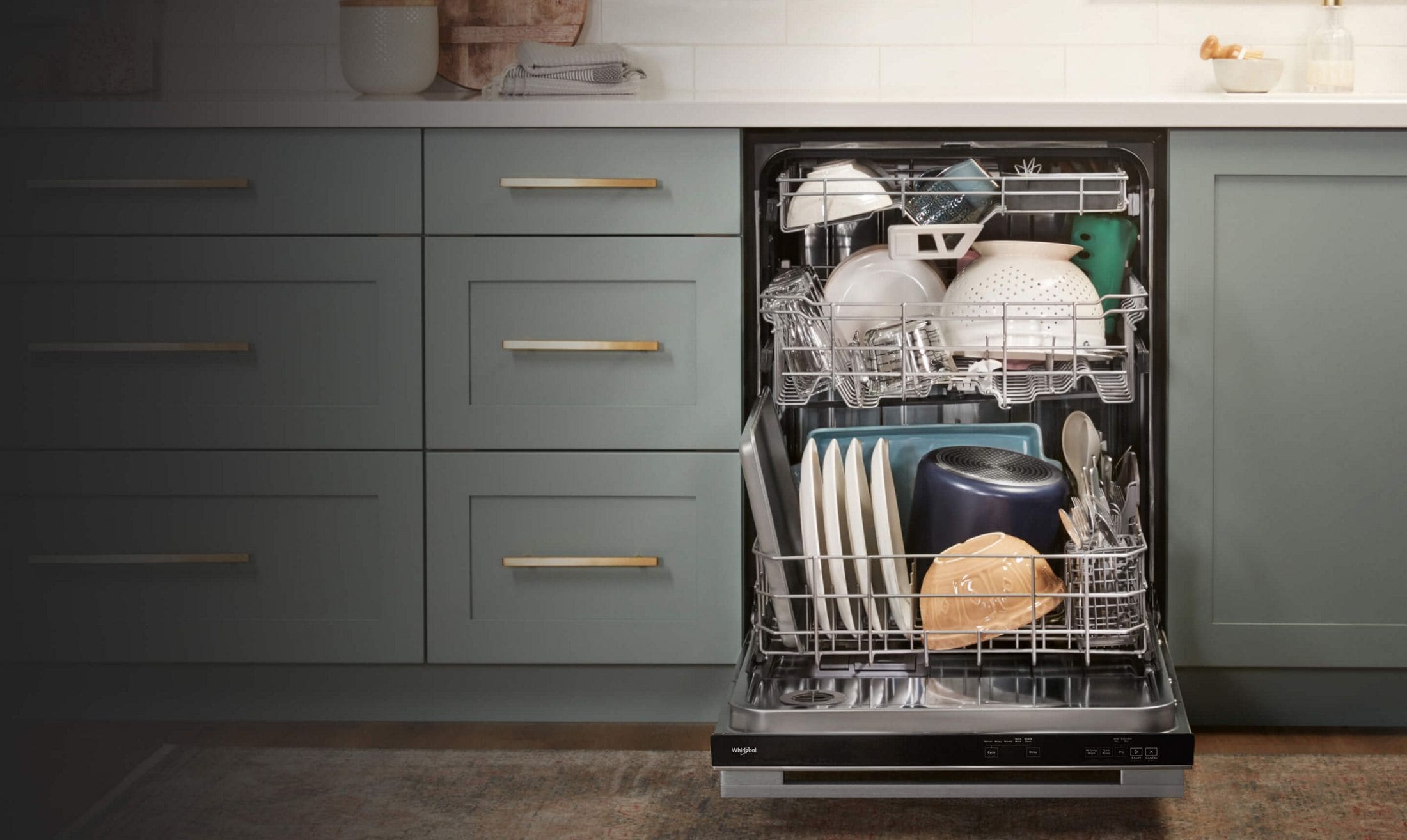 The 3rd Rack Dishwasher fits breakfast mugs and bowls, tall water bottles and dinner plates and serving dishes.