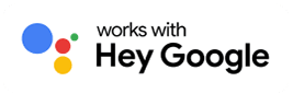 Google Home works with Google Assistant logo