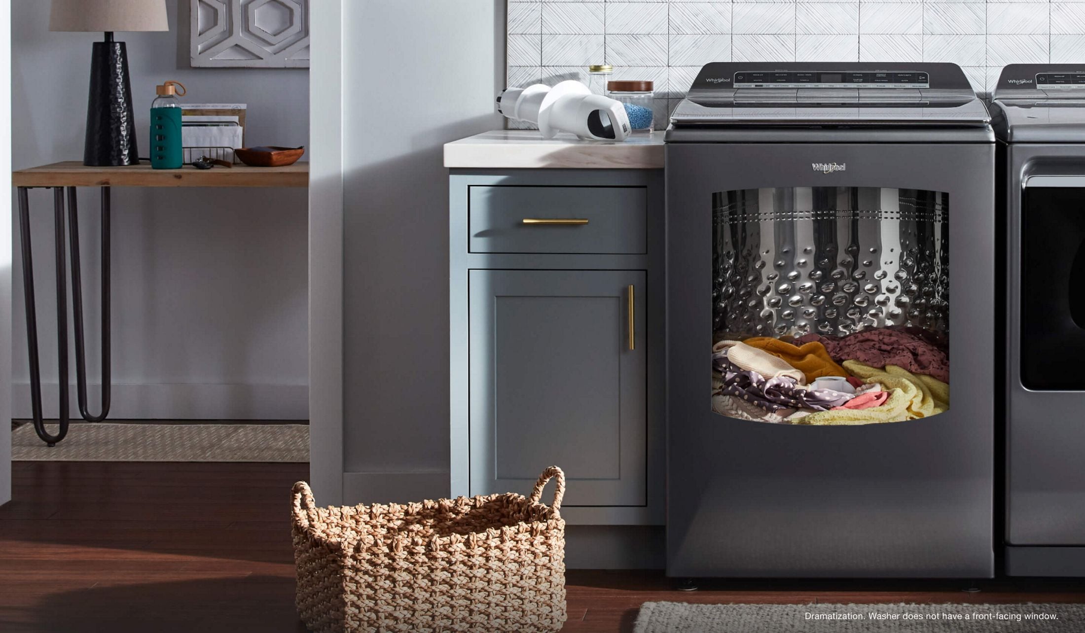 A washer full of sweaters