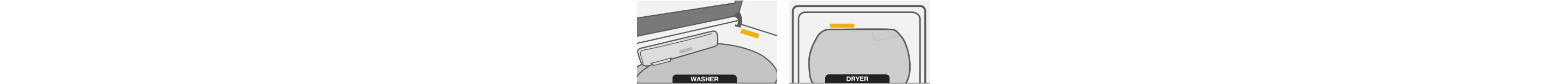 Model and Serial Number place inside washer and dryer