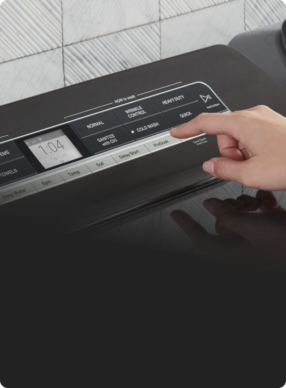 Selecting cycles and options on washer console