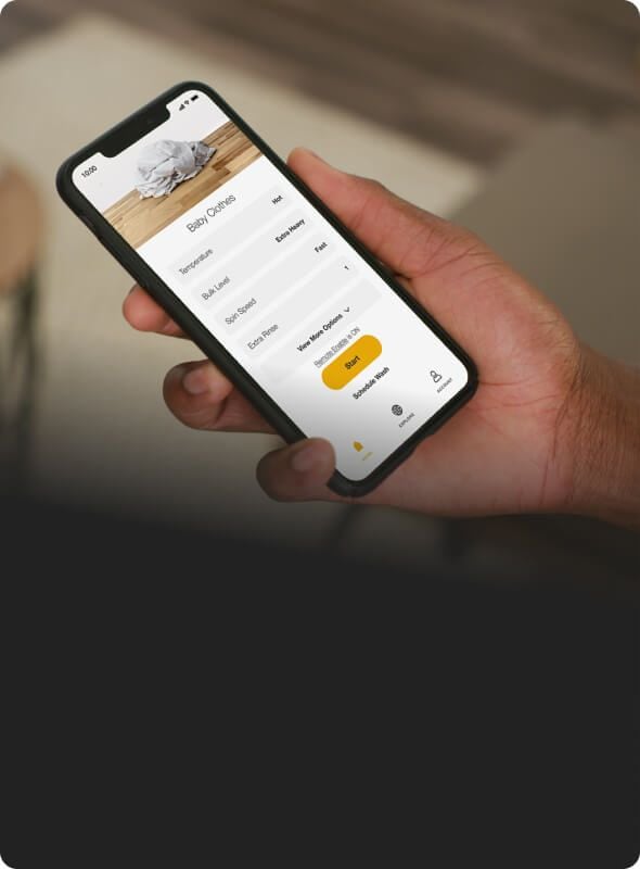 Schedule Wash Cycle screen in the Whirlpool® App