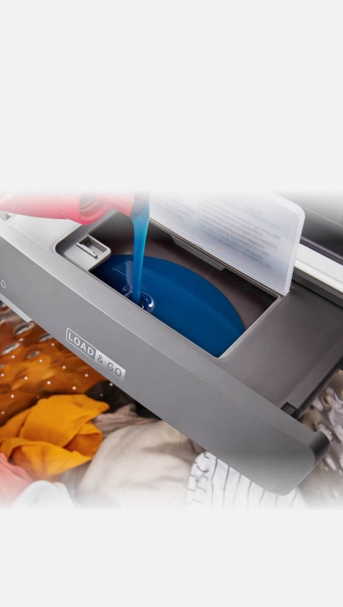 Filling the Load & Go™ Dispenser with detergent