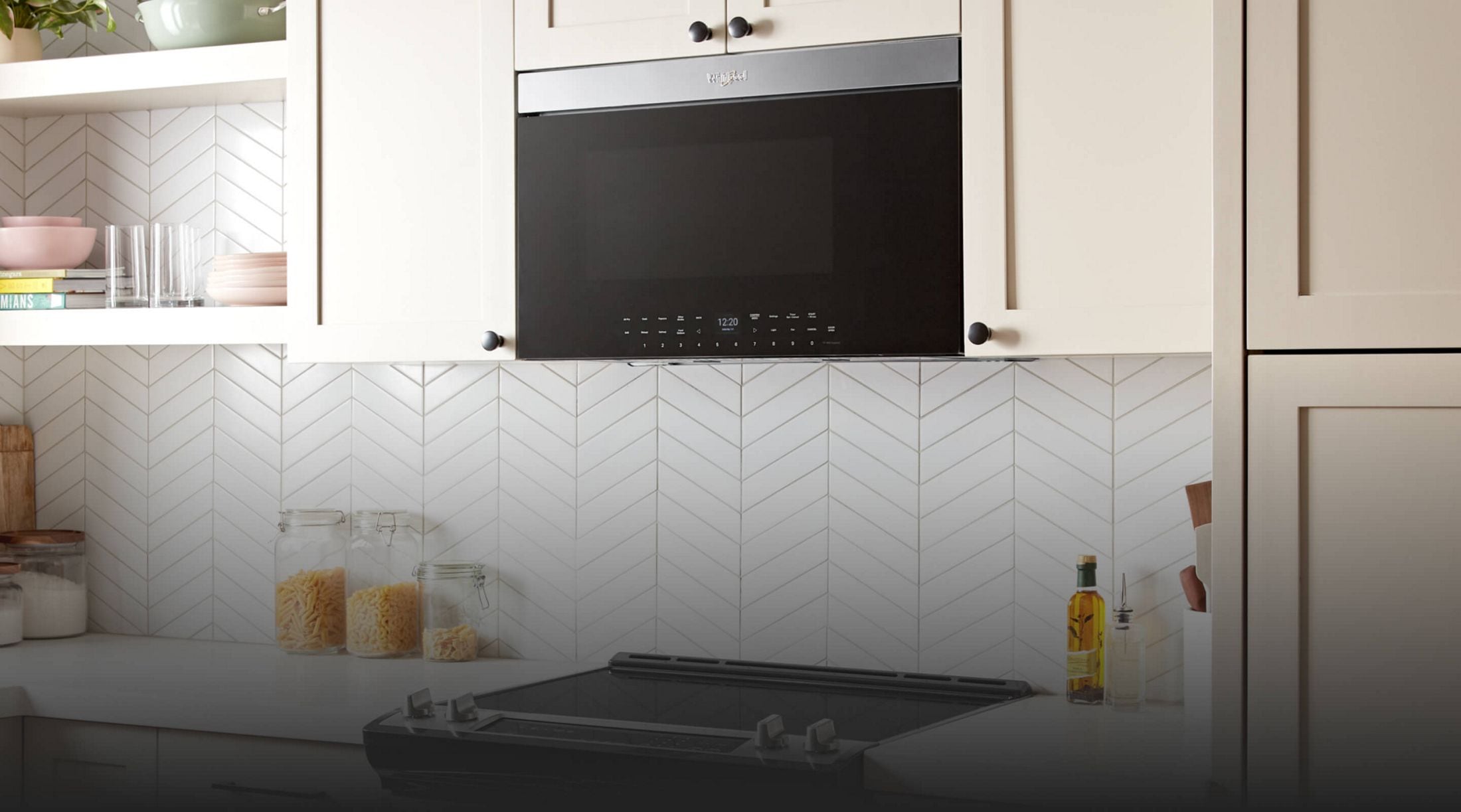 Whirlpool® Smart Microwave Hood Combination in a kitchen
