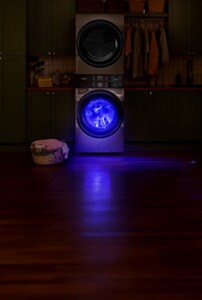 A Whirlpool® Laundry Tower Set in a laundry room