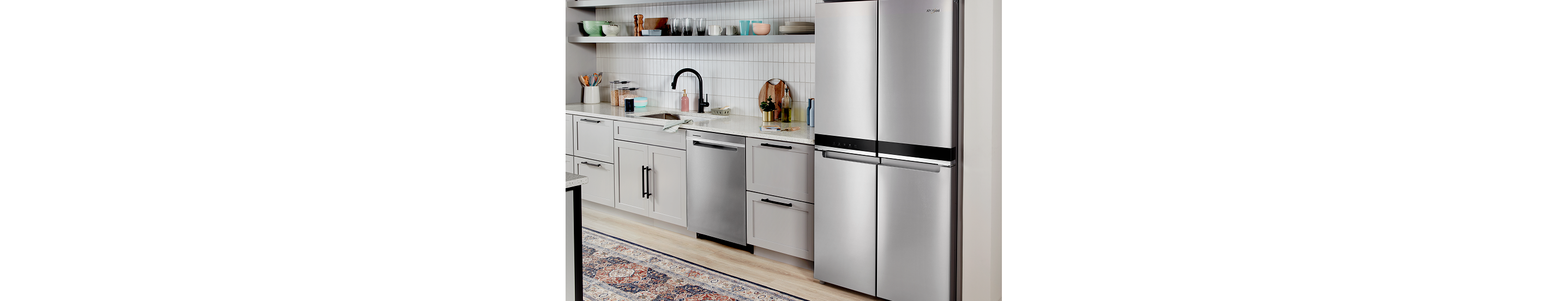 Kitchen with Whirlpool® appliances.