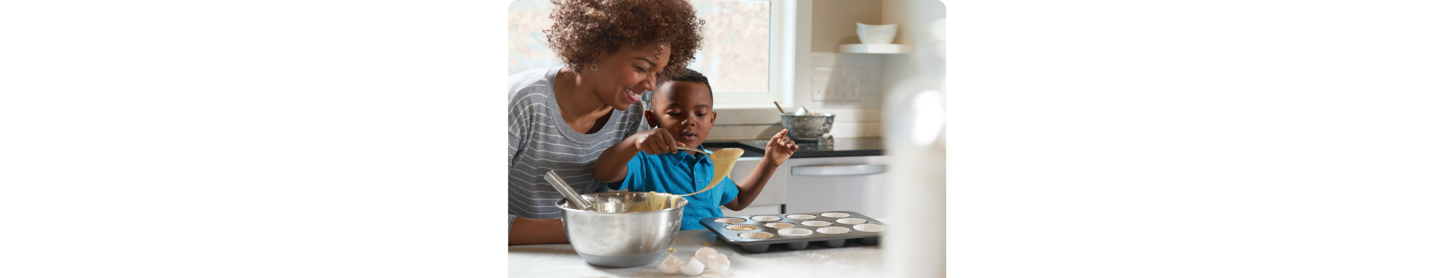 Kitchen with Whirlpool® appliances.