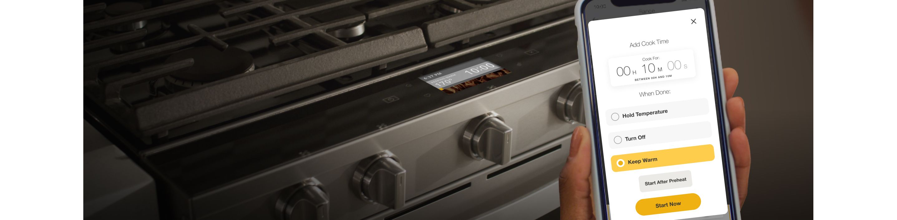 Setting oven to Keep Warm in the Whirlpool® App
