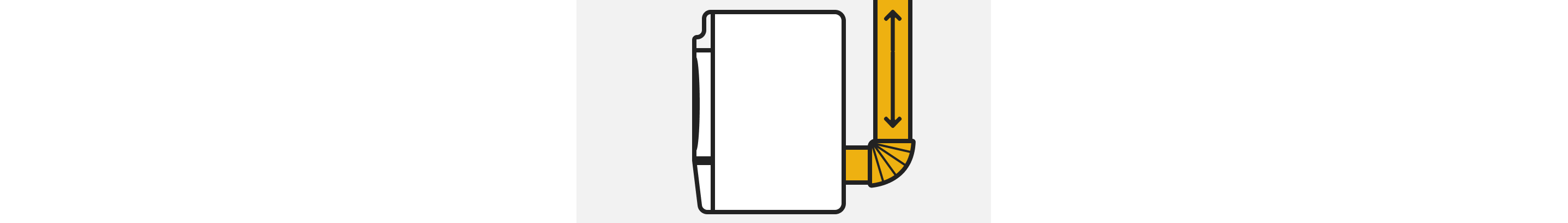 Line drawing of a dryer with a highlighted vent extending upward from the back and a two-sided vertical arrow