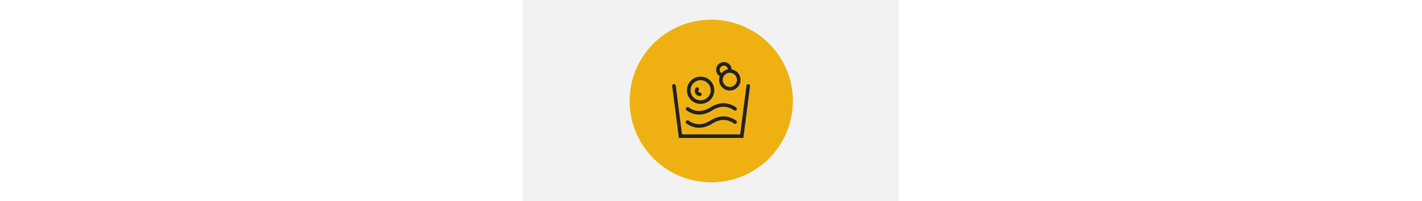 Icon with a wash tub and water bubbles