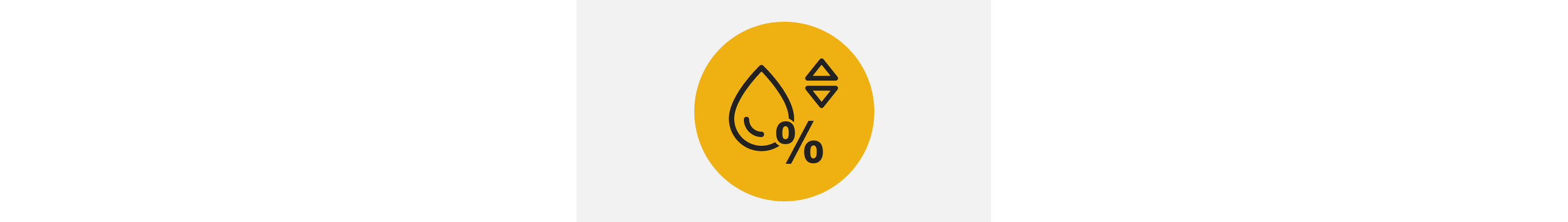 Icon of a water droplet, a percentage sign and increase and decrease controls. 