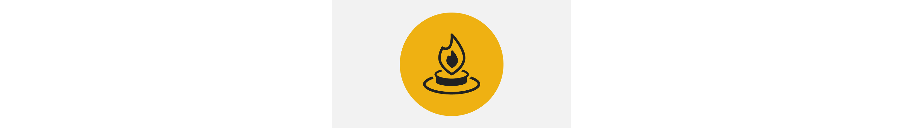 Icon of a cooktop burner with a flame