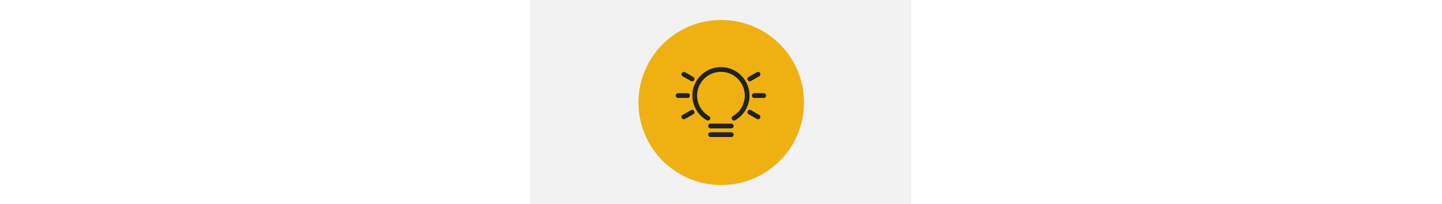 Icon of a lit up lightbulb. 