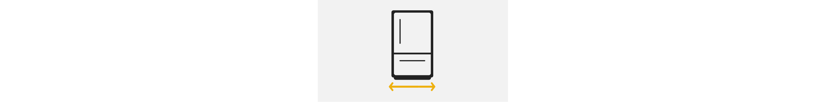 A line drawing of a top mount refrigerator with a double-sided arrow showing width.