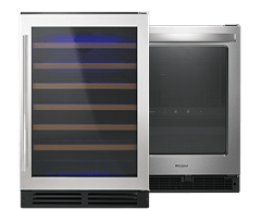 Two Whirlpool® Beverage & Wine Centers