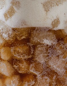 Nugget ice in a drink