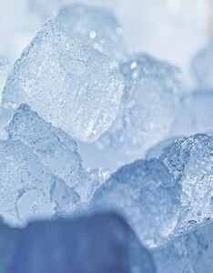 A closeup of nugget ice