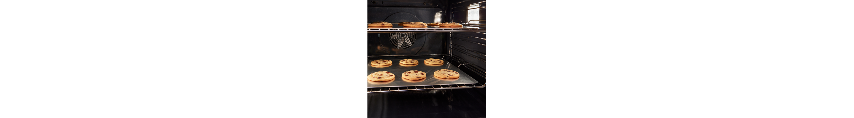 Cookies baking in an oven