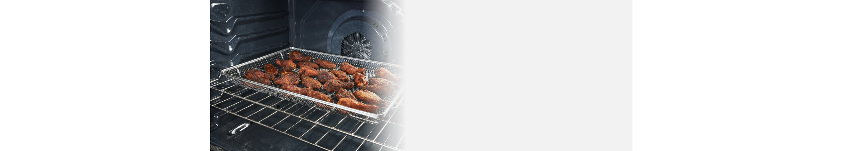 Chicken wings inside an oven