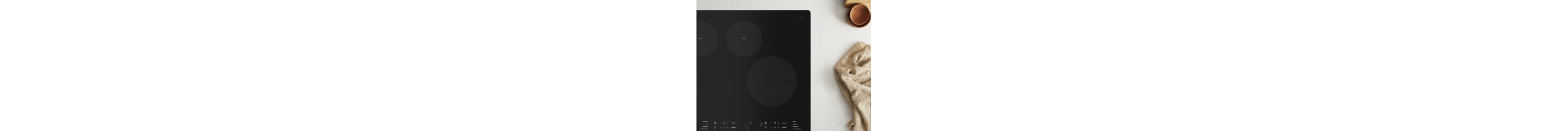 Electric cooktop on a white counter