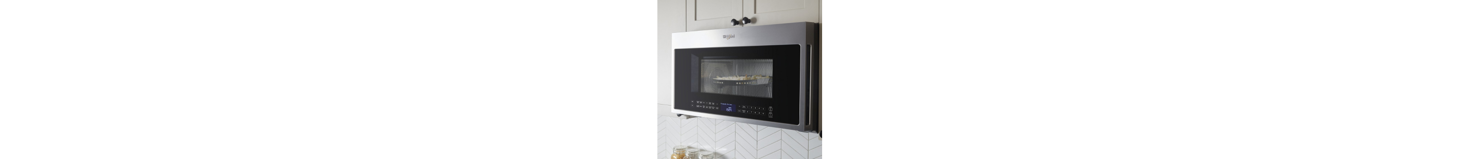 Over-the-range microwave in a modern kitchen
