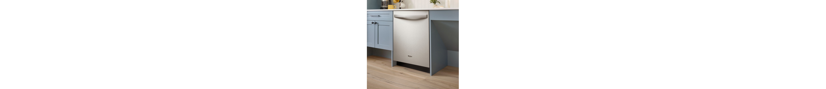 Whirlpool® Top Control Dishwasher in a blue kitchen