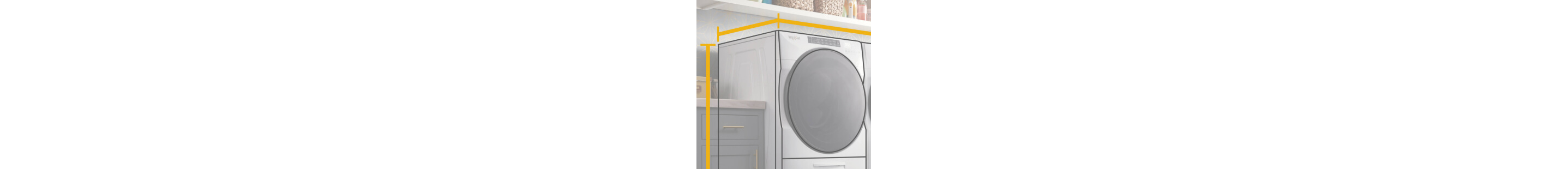 Front load washer dimensions graphic