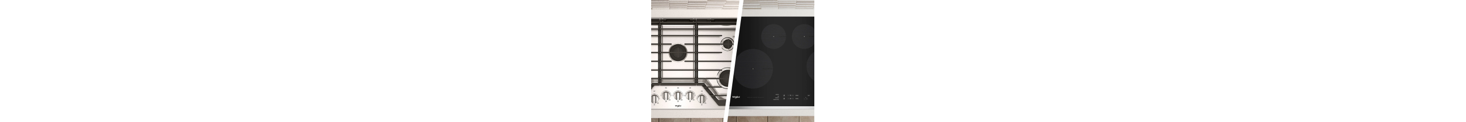Side-by-side image of gas and induction cooktops
