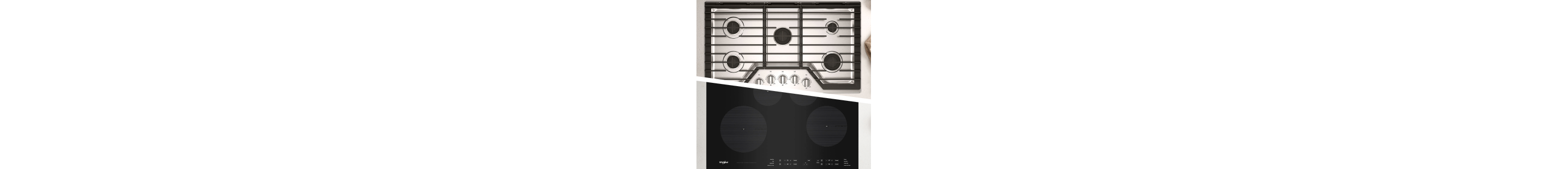 Gas and induction cooktops
