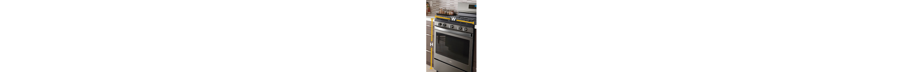 Gas range dimensions infographic