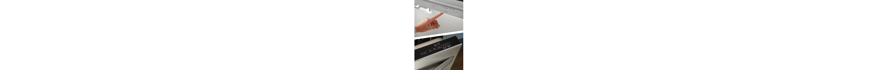 Comparison images of top and front control dishwashers