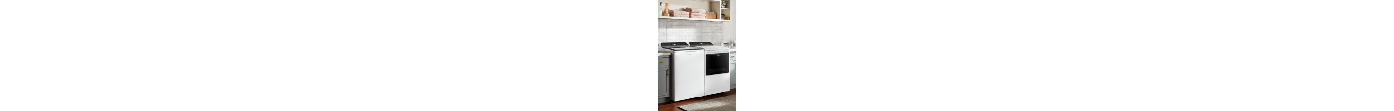 White top load washer and dryer set