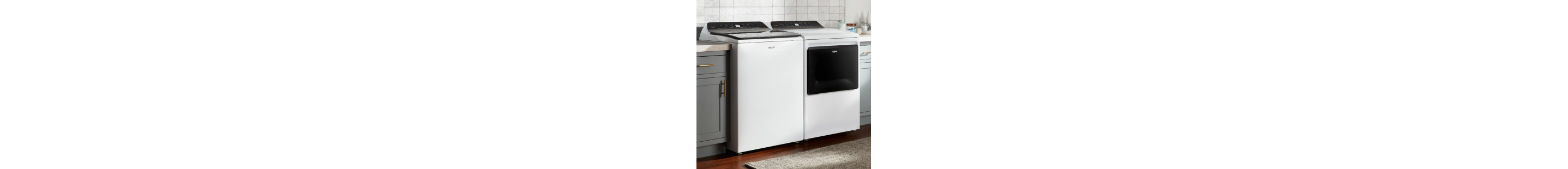 White top load washer and dryer set