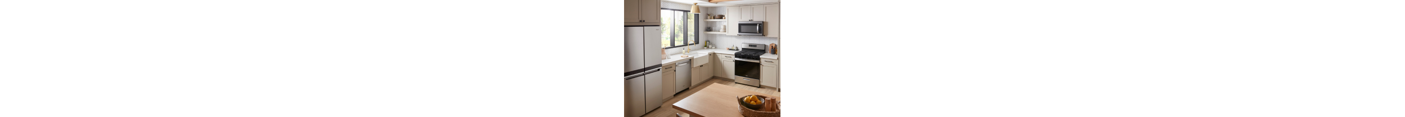 Stainless steel appliances in a modern kitchen