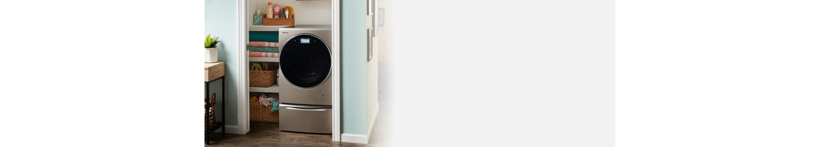 Whirlpool® All-In-One Washer & Dryer inside a closet
