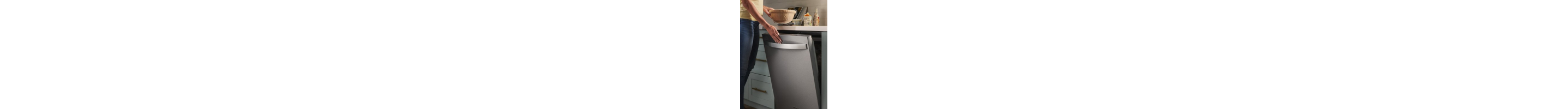 Person opening a top control dishwasher