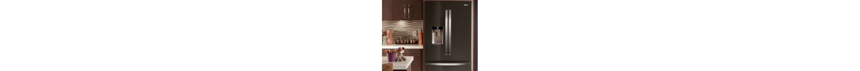 Stainless steel French door refrigerator in a modern kitchen