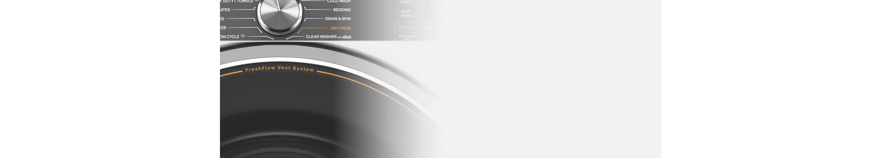 Close up image of a Whirlpool® Washer with FreshFlow™ Vent System