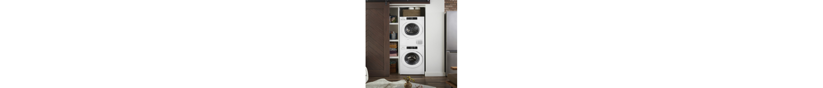 A stackable washer and dryer