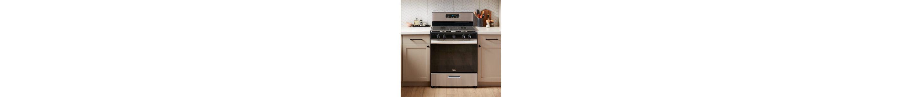Gas range in a modern kitchen