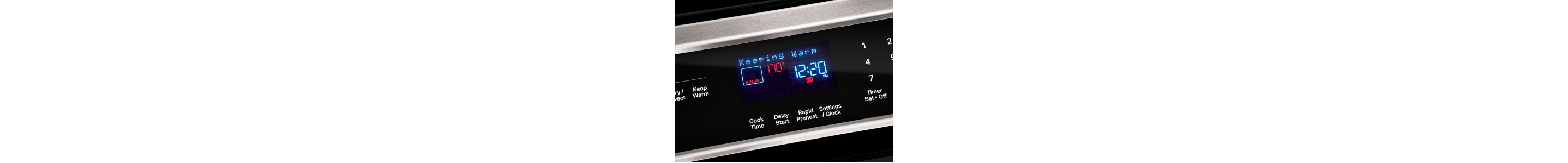 Touchscreen control settings that are set to keep warm
