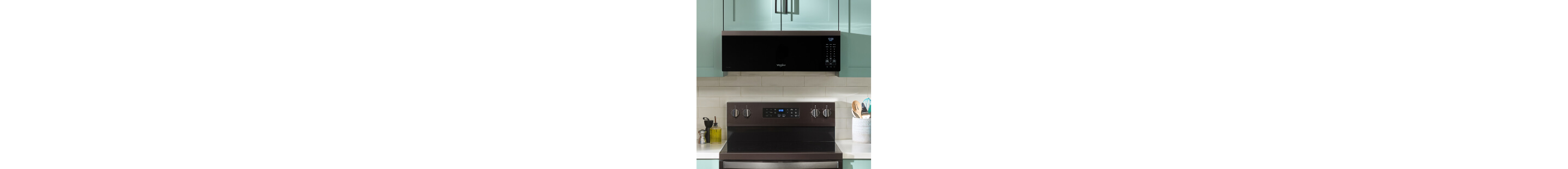 A Whirlpool® Over-the-Range Microwave and a Whirlpool® Range