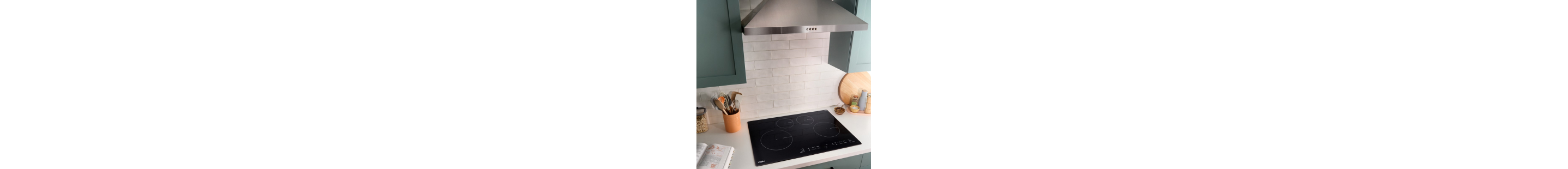 An induction cooktop in a modern kitchen