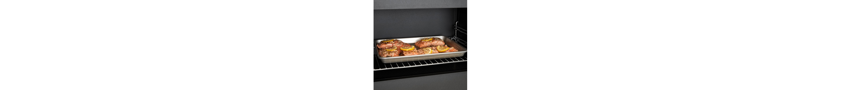 Salmon and lemon in an oven