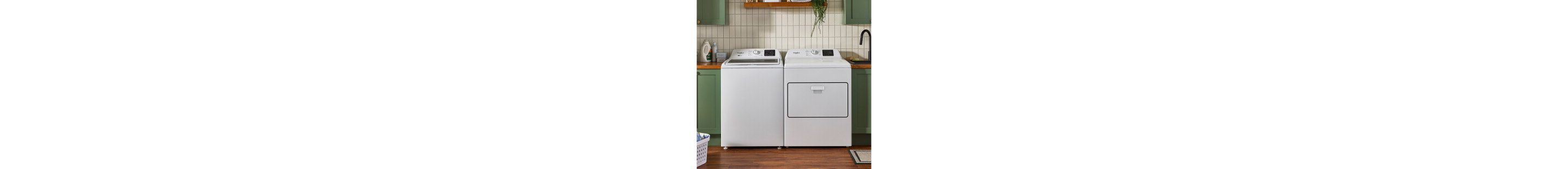 A white A Whirlpool® Washer and Dryer Set 