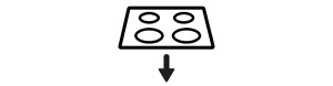 Cooktop with arrow icon